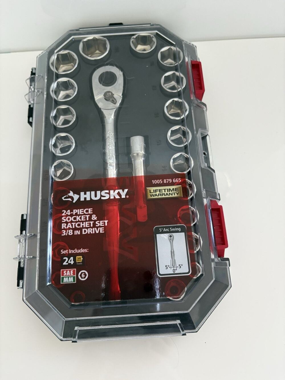 Husky 24-Piece 3/8” Drive SAE Metric Socket Ratchet Set H3D24PCSWS